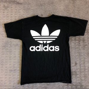 black adidas trefoil tee
